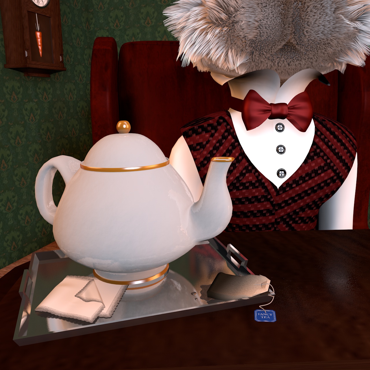 Tea Time rabbit detail